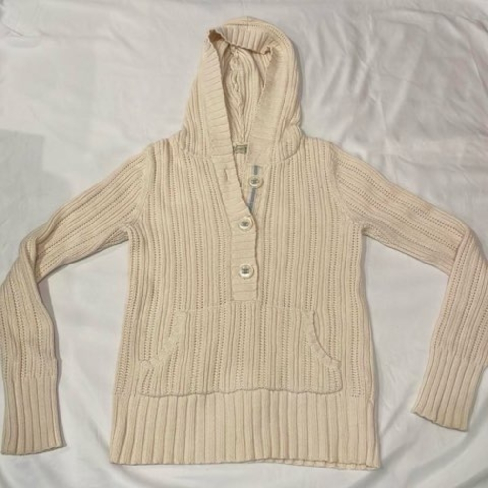 Women's Cream Hooded Sweater